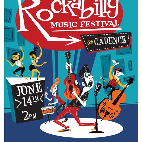 Rockabilly concert promo poster