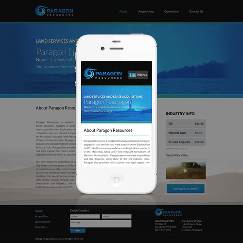 Paragon Resources Web Design