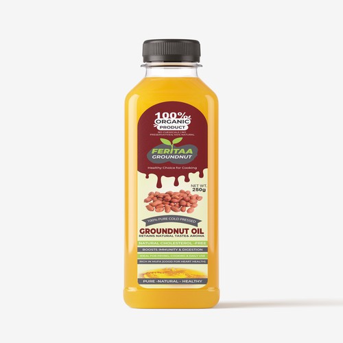 Groundnut Oil Bottle Label Design