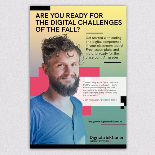 Full-page ad for a digital learning company