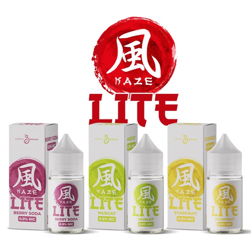 Logo & Packaging Design for KAZE LITE e-liquid