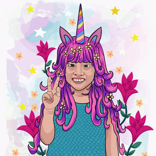 Children's unicorn cartoon