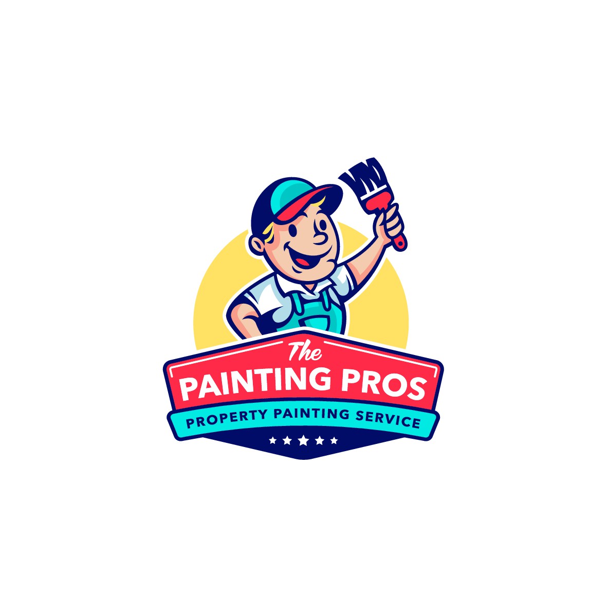 Modern mascot style logo for residential painting company