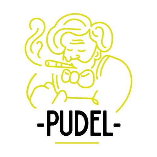 in sich ruhendes Logokonzept für die Bar "Pudel"