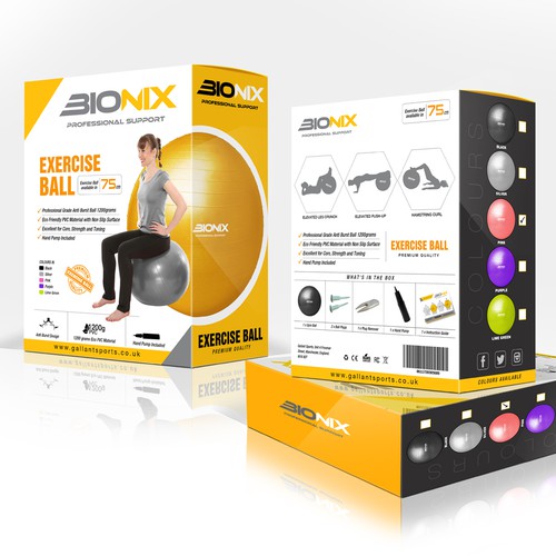 Fitness Ball product package for BioNix