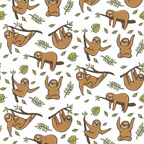 Sloth design for gift wrap paper