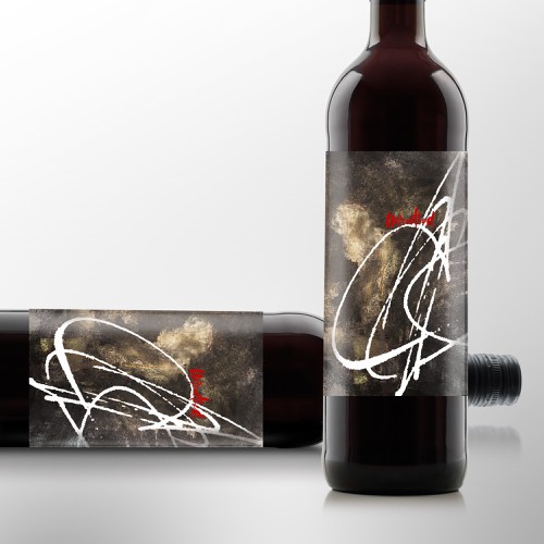 Wine label design for a high end blend named "unearthed" 