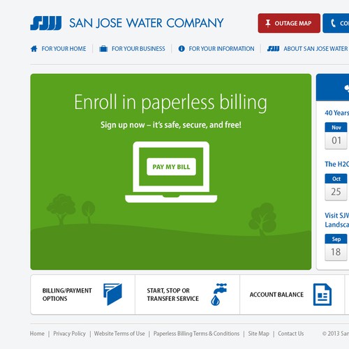 Website design for San Jose Water Company