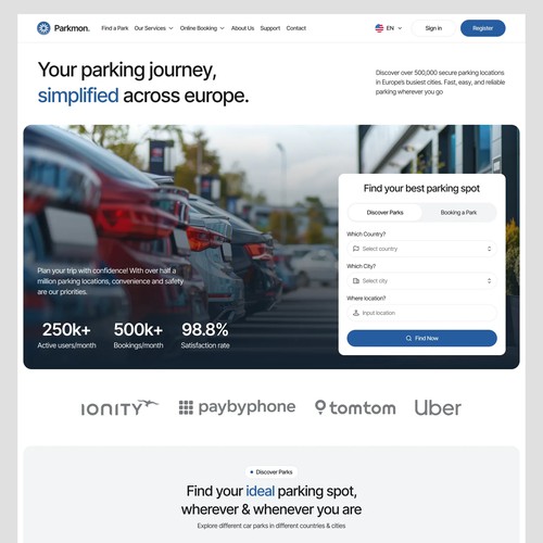 Simplified Booking Experience for City Parking Solutions