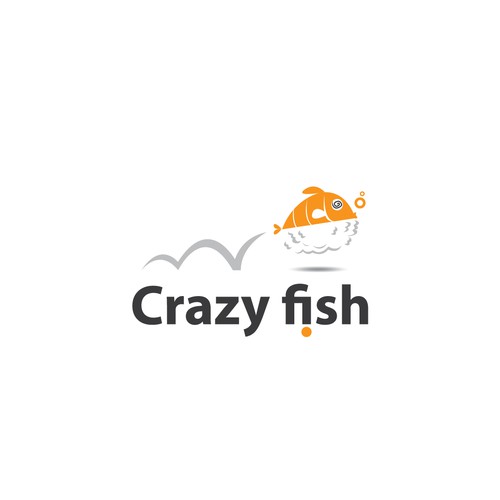 logo for crazy fish sushi bar