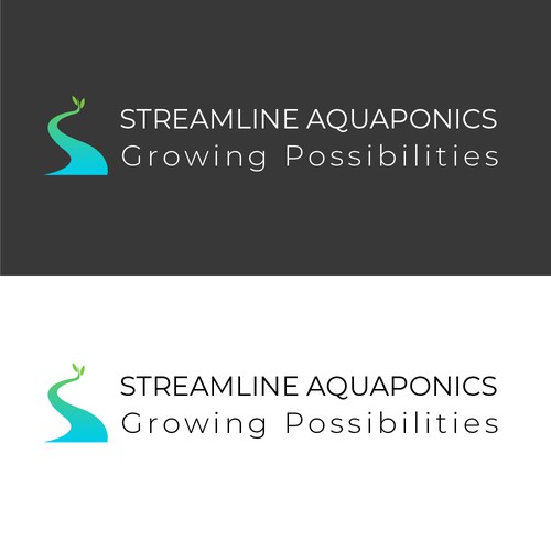 Logo concept for a company, that focus on aquaponics, aquaculture, aquatic ecology and ecosystems.