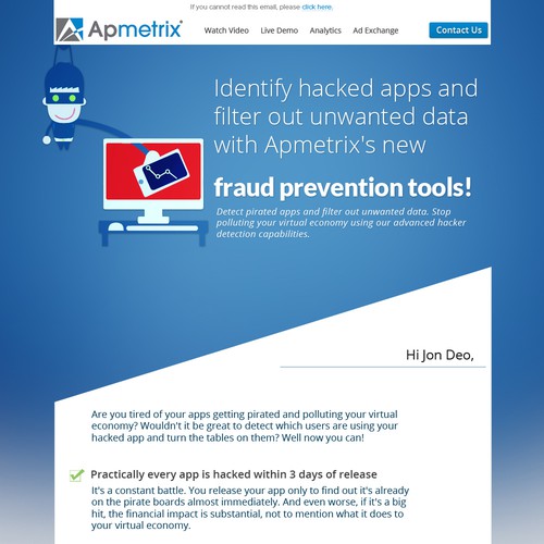 Apmetrix Email for New Feature - Detect Fraudulent App Downloads
