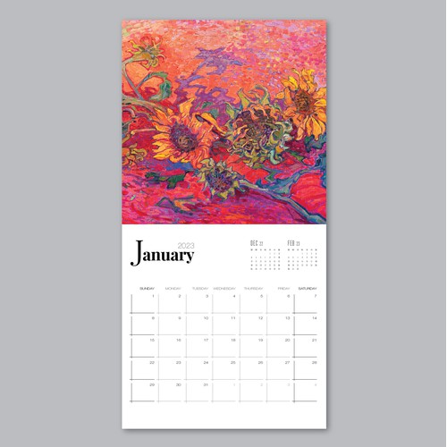 Calendar design for The Erin Hanson Gallery