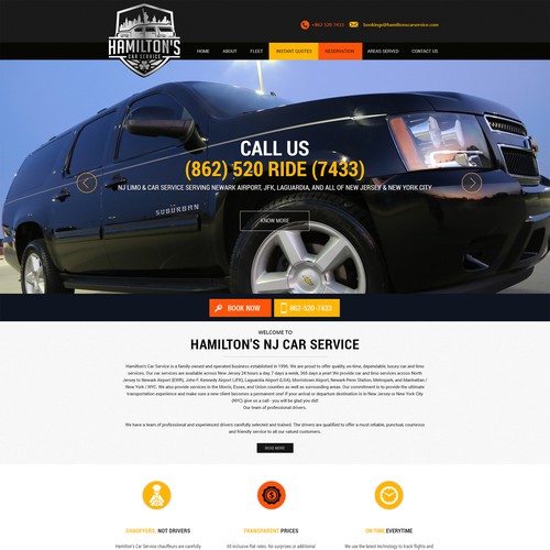 wordpress design for Hamiltons Car Service