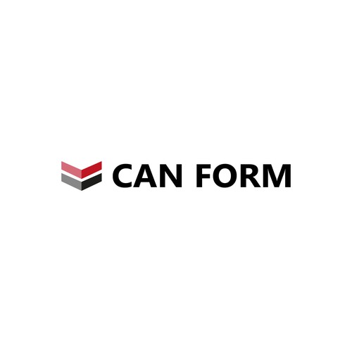 Can Form logo with simplified conctrete illustration