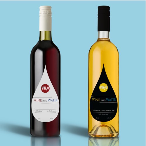Drop shaped wine label
