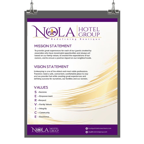 Poster for Nola Hotel Group