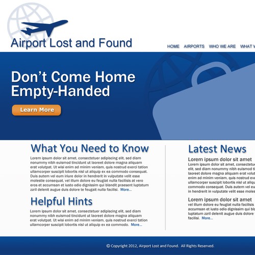 Airport Lost and Found Website Design