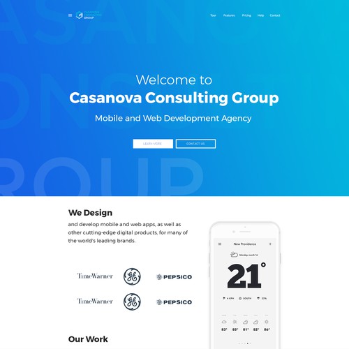 Landing page design