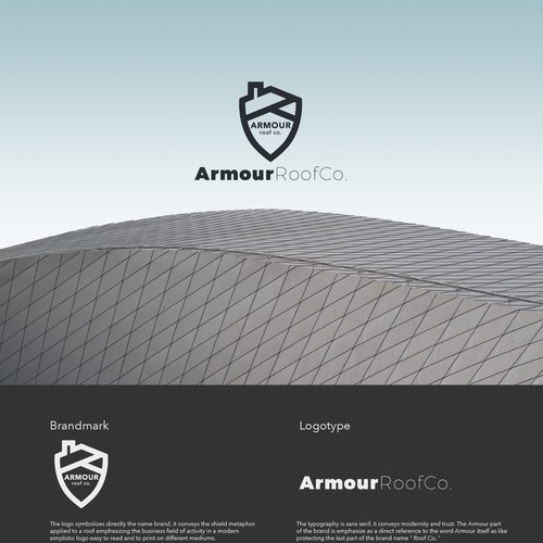 Bold logo concept for roofing.