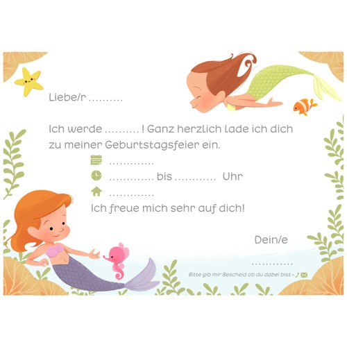 Mermaid Birthday Invitation