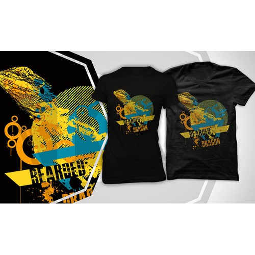 Bearded dragon t-shirt design for online reptile/amphibian clothing store