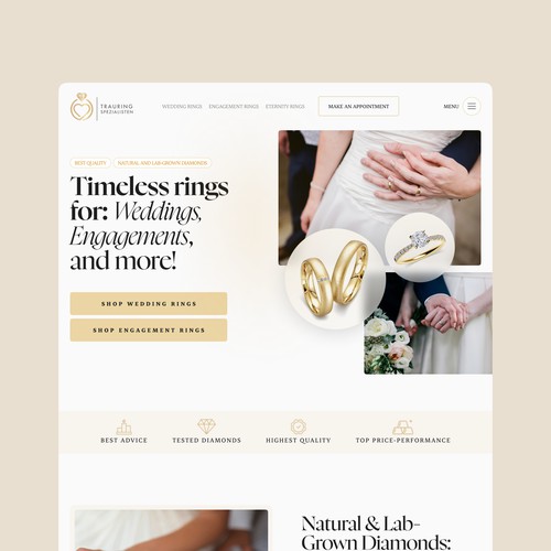 E-commerce website for wedding rings