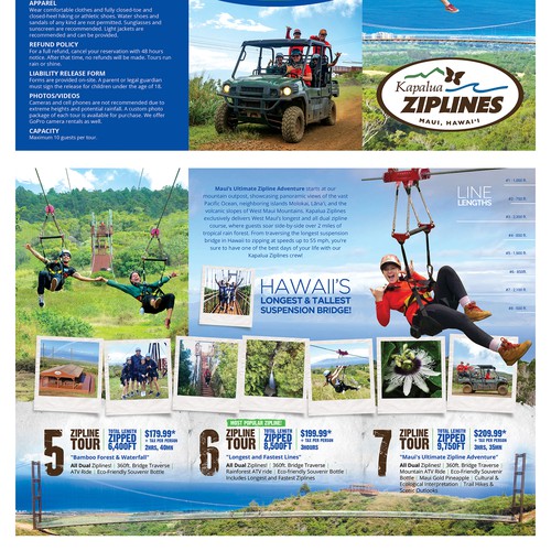 Brochure for Maui's Dual Zipline