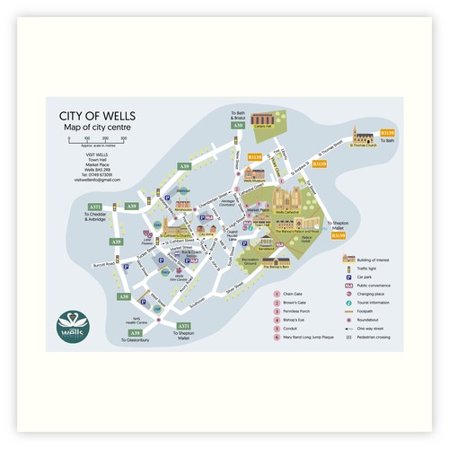 Map for the City of Wells Tourist Board