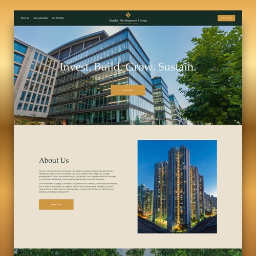 Logo + Landing Page Website for Snyder Development Group