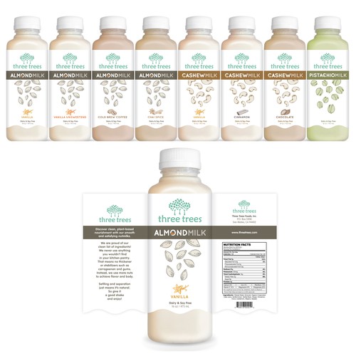 Bottle Label Design for Three Trees