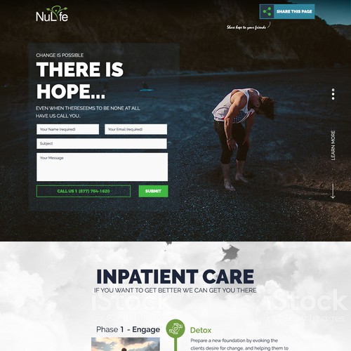 clean landing page design