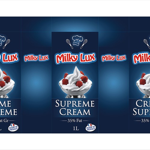 Packaging of Whipping cream 1L tetrapack brick