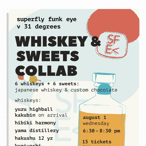 Pop-punk poster for whiskey tasting event