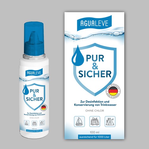 Water disinfection product - label design