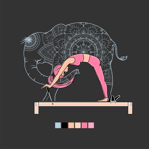 T-shirt design for Pilates Elephant