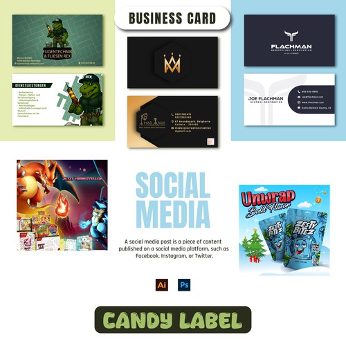 Business card and social media design