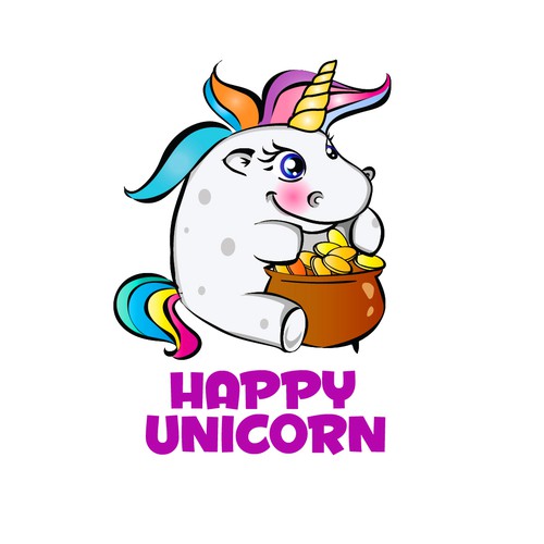 Logo funny unicorn
