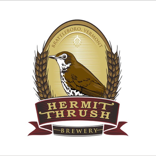 logo concept for hermit thrush
