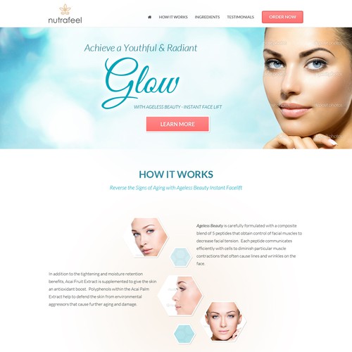 Landing page for an Instant Lift Beauty product page