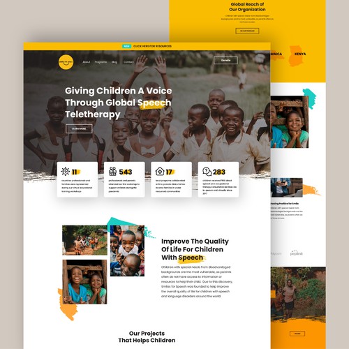Website Design for Smile , non profit Organization for Africa