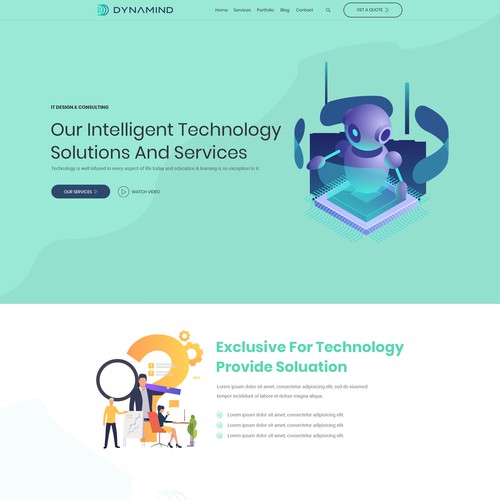 Website Design for an emerging AI based technology start-up