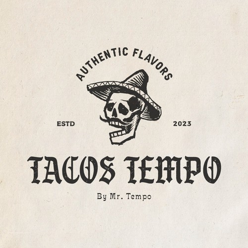 Vintage Hand-drawn logo design for Tacos Company