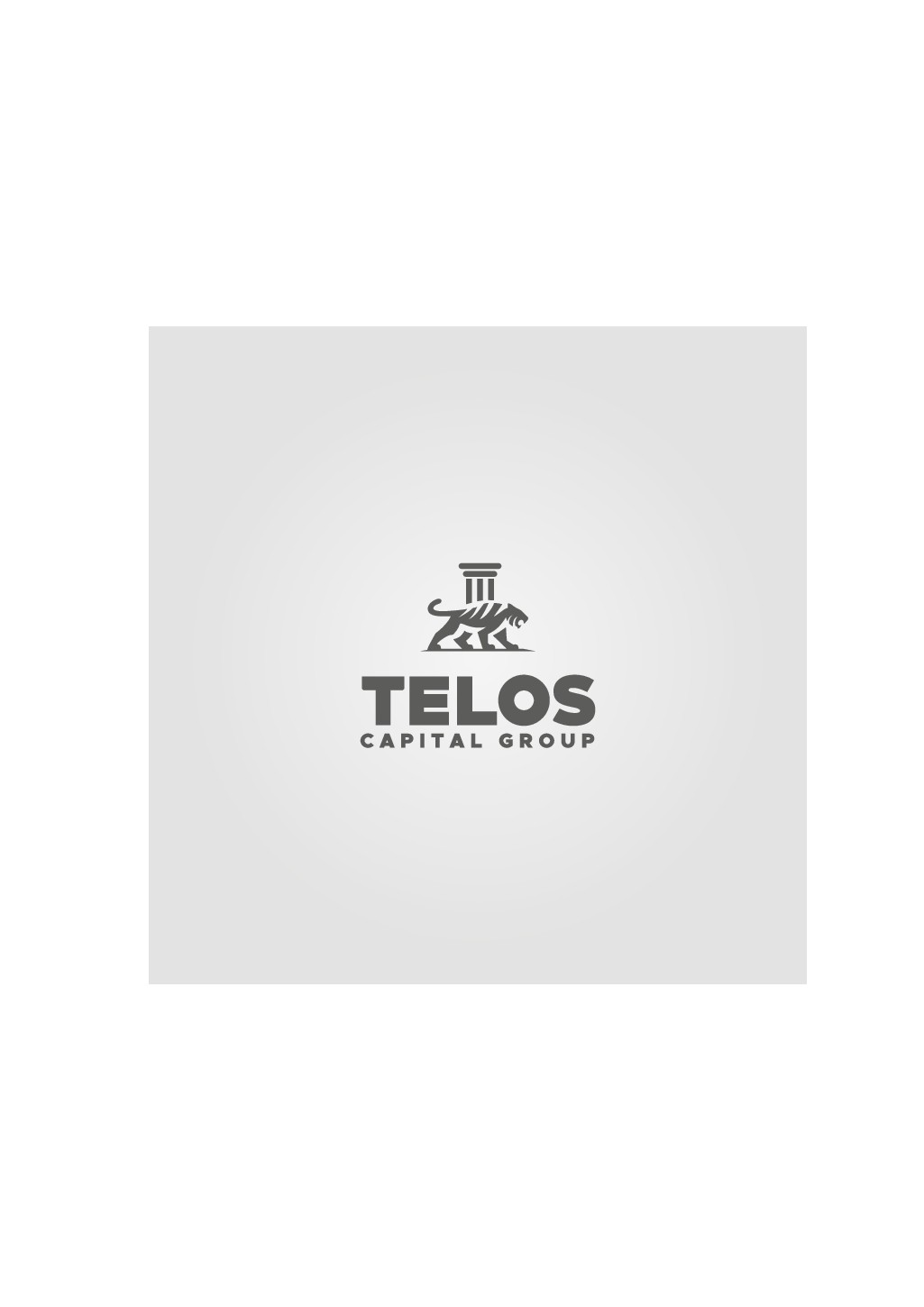 Professional, modern style logo with either "Telos" or "Telos Capital Group" written next to it roughly the same size