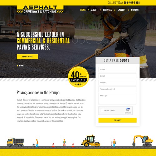 Website design for Commercial & Residential Paving Company