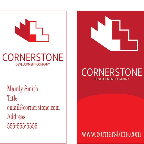 Create the next logo and business card for Cornerstone Development Company 