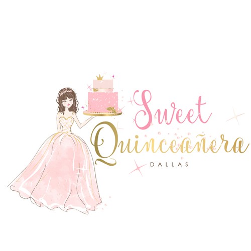 Cute logo for Quinceañera cakes and Pastries