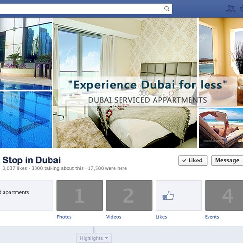 Create attractive Facebook page for Dubai Holidays Maker