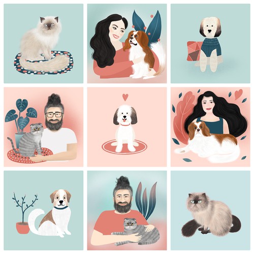Illustrations for a pet brand
