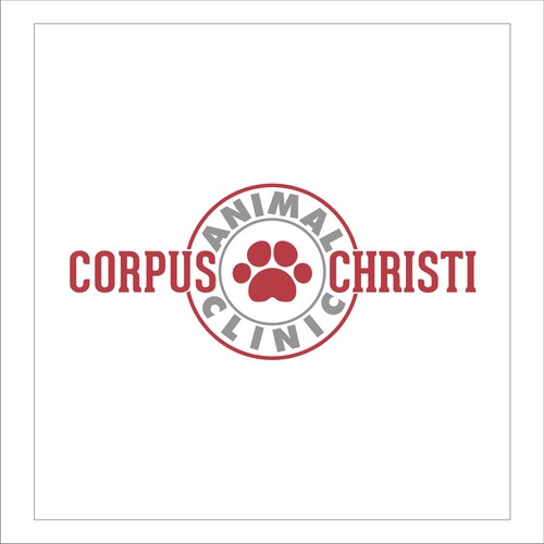 Create a paw print logo that incorporates the name of our clinic